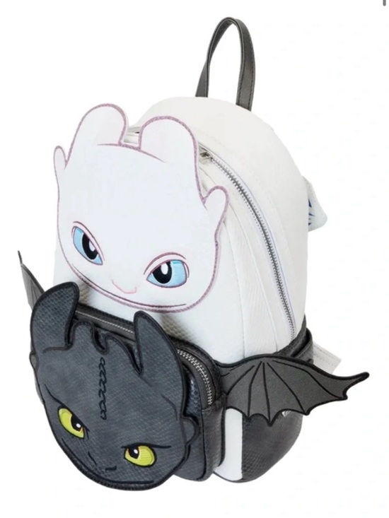 Loungefly How to Train Your Dragon Light & Night Fury Cosplay Mini Backpack NWT